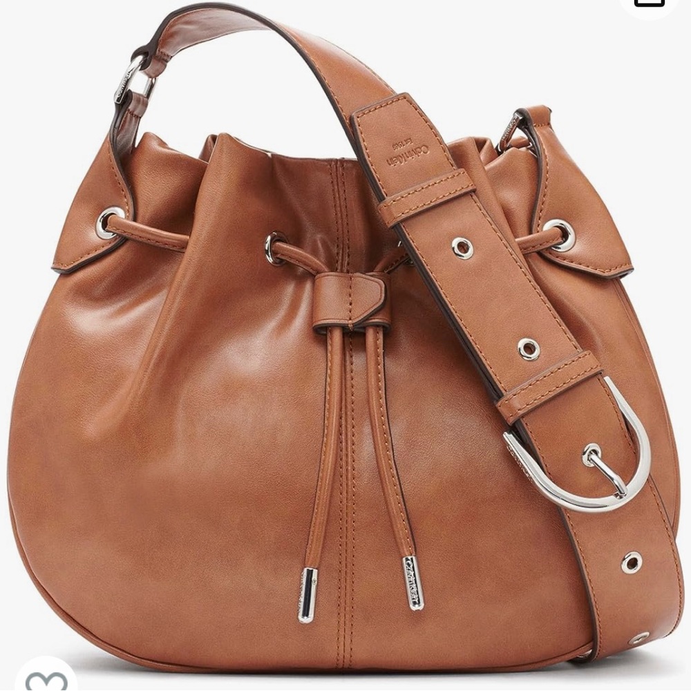 New Calvin Klein Lapis Drawstring Crossbody